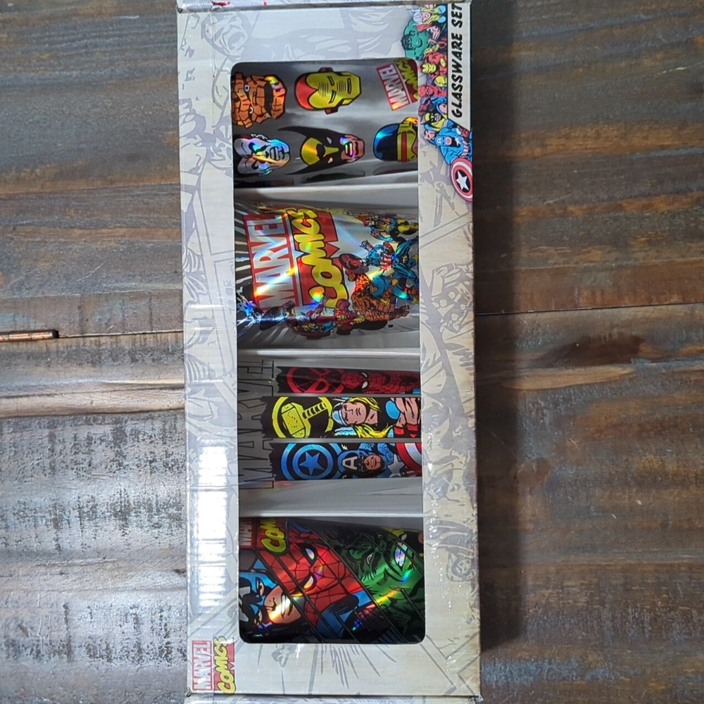 Brand New Marvel Glassware Set